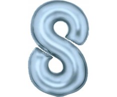 AMSCAN folijos balionas numeris 8 satininis pastelinis mėlynas 86cm supakuotas 9917340