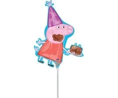 AMSCAN Peppa Pig folijos balionas ant pagaliuko - 33 cm universalus
