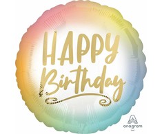 AMSCAN Happy Birthday ombre folijos balionas - 43 cm - 1 vnt. universalus (45426-uniw) - 45426-uniw