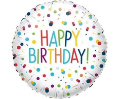 AMSCAN Happy Birthday folijos balionas su taškais