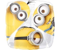 AMSCAN Kvadratinis geltonos spalvos folijos balionas Minions su heliu