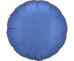 AMSCAN Luster Azure folijos balionas, mėlynas, apvalus, 43 cm, 9914095