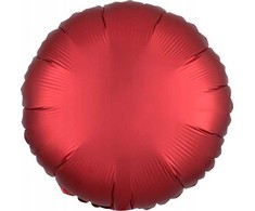 AMSCAN folijos balionas Luster Tamsiai raudonas apvalus 43cm 9914134