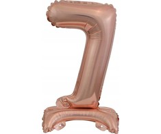 AMSCAN mini folijos balionas numeris 7 su pėda rožinio aukso 22x40cm 9911740