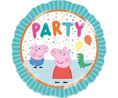 AMSCAN Peppa Pig folijos balionas, apvalus, spalvingas