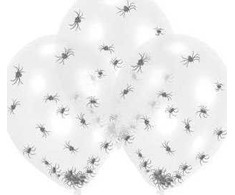AMSCAN Balionai lateksiniai Clear Spider Filled 27,5 cm 6 vnt.