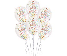 AMSCAN Balony skaidrus su konfetti w środku - 28 cm - 6 vnt. universalus