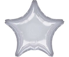 AMSCAN metalinis sidabrinės žvaigždės folijos balionas 48cm laisvas 9914088-92