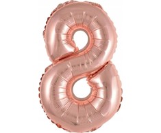 AMSCAN mini folijos balionas numeris 8 rožinis auksas 29x40cm 9909696