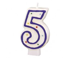 Amscan Torto žvakutė nr. 5, 7,3 cm