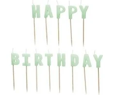 Party Deco PartyDeco žvakės HappyBirthday 25 cm geltonos A13 6752