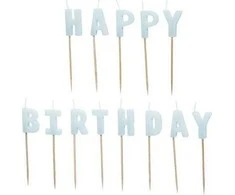 Party Deco PartyDeco wieczki urodz.HappyBirthday 25cm j.błękit A13 674