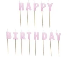 Party Deco PartyDeco wieczki urodz.HappyBirthday 25cm fiolet A13 67561