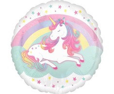 AMSCAN Unicorn folijos balionas standartinis apvalus 43cm