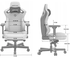 AndaSeat Kaiser Anda Seat 3 L audinys fotelis tamsiai pilkas