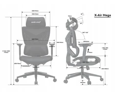 AndaSeat Žaidimų fotelis Anda Seat X-Air Mega Size XL Mesh Gray Twilight