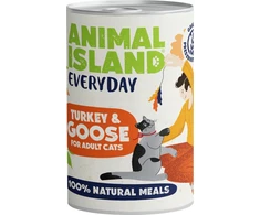 Drėgnas Kačių Maistas - Animal Island Kasdienis Kalakutas ir Žąsis 400g