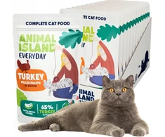 Drėgnas Kačių Maistas - Animal Island Kasdieniai Kalakutienos Filė Sultinyje 12 x 85g