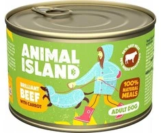ANIMAL ISLAND Jautiena su morkomis – drėgnas Maistas šunims – 410 g