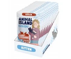 ANIMAL ISLAND Everyday Kitten kalakutiena with rabbit Box – šlapias kačių maistas – 12x85g