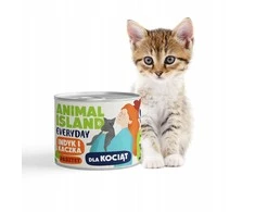 ANIMAL ISLAND šlapias kačių ėdalas su kalakutiena ir antiena kačiukams, 185 g