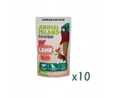 Šunų Maistas - ANIMAL ISLAND Everyday ėriena Drėgnas Šunų Maistas su Aviena, 10x150 g