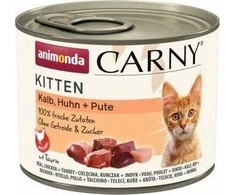 Animoda Animonda Carny kitten 200g jaunų kačių konservai su veršiena, vištiena ir kalakutiena