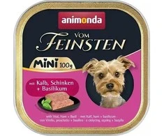 Basil ANIMONDA Vom Feinsten Adult Mini veršiena, kumpis ir bazilikas - šlapias šunų maistas - 100g