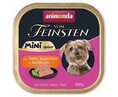 Šunų maistas - Animonda Vom Feinsten Senior Mini vištiena triušiena Basil 100g