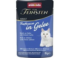 Animoda ANIMONDA Vom Feinsten Adult Raffinesse želė su vištiena ir lašiša – šlapias kačių maistas – 85g