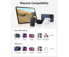 Anker Nano išorinė baterija (10 000 mAh, 30 W, integruotas USB-C laidas, mėlyna)