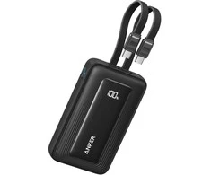Anker Zolo Power Bank (45W, Built-In Dual USB-C Cables) | 20000 mAh | Juodas
