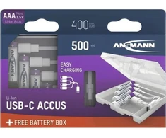 Ansmann 1311-0035 Li-Ion akumuliatoriai Micro AAA tipas 500 (min. 400 mAh) 4 vnt. su dėžute