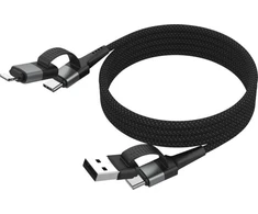 Ansmann 1700-0188 kabelis USB 1,2 m USB A/USB C USB C/Lightning juoda, sidabrinė