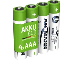 1x4 Ansmann NiMH akumuliatorius Micro AAA tipo 600 min. 550 mAh 1311-0022