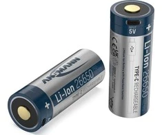 Ansmann ličio jonų akumuliatorius 26650 5100mAh 3.6V su mikro USB lizdu 1307-0012