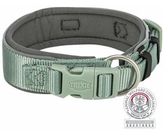 TRIXIE Premium antkaklis, l. platus, L-XL: 53-62 cm/50 mm, šalavijo/grafito