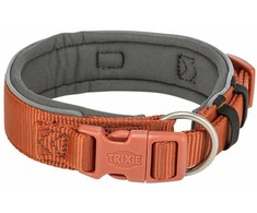 TRIXIE Premium antkaklis, l. platus, L-XL: 53-62 cm/50 mm, rūdžių/grafito