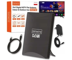 Antžeminės televizijos DVB-T2 HEVC 2in1 lauko / vidaus 4K antena Zenwire HDAT80