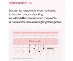 Anua Peach 70 Niacin Serum Šviesinantis veido serumas su persikų ekstraktu ir niacinamidu, 30 ml