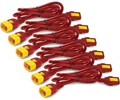 APC maitinimo kabelis APC 6 abėcėlės maitinimo kabelis raudonas 1,22 m C13 skydelis C14 skydelis