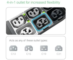 APC NetShelter Rack PDU Advanced, perjungiamas, 34,6 kW, 3 fazių, 415 V, 60 A, 560P6, 42 lizdai