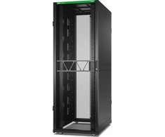 APC „NetShelter SX“ serverių stelažas, 2 kartos, 45U, 2124 aukščio x 750 pločio x 1200 gylio mm, su šonais, juodas