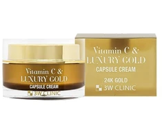 3W Clinic Vitamin C &amp; Luxury Gold Capsule švytinantis kapsulinis kremas riebiai ir pavargusiai odai 55 g