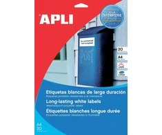 Lipnios etiketės Apli, A4, matinės skaidrios, atsparios aplinkos poveikiui, 210x297 mm, (1) (1) 070
