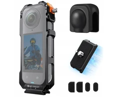 K&amp;F CONCEPT Insta360 X5 aliuminio kameros narvas su silikonine objektyvo apsauga, 2 šaltos batų jungtimis