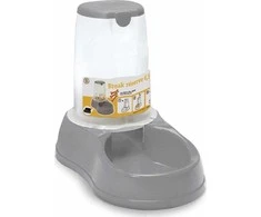 Gyvūnų maisto dubenėlis su dozatoriumi/rezervu 1,5 l pilkas STEFANPLAST