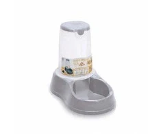 Gyvūnų maisto dubenėlis su dozatoriumi/rezervu 1,5 l pilkas STEFANPLAST