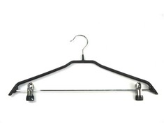 Aptel ORDINETT Pakabos drabužiams su spaustukais, 2 vnt., plienas vinilas Non Slip, 44 cm, juodos