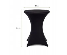 Aptel Elastinis apvalaus stalo užvalkalas 80 cm NUFORMA banketinis juodas (04KEB-32RC)